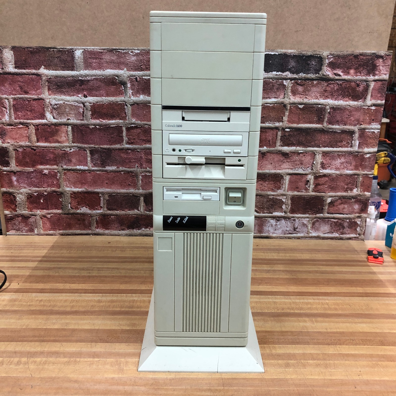 HUGE Classic Custom AT PC Retro Gaming w/Drives & Cards Turbo Button MHz Clock
