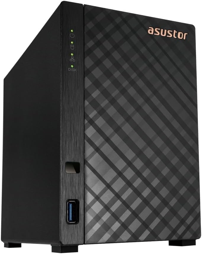 Asustor Drivestor 2 Gen 2 AS1202T 2-Bay NAS Storage 2.5GbE 1GB DDR4 4K Media