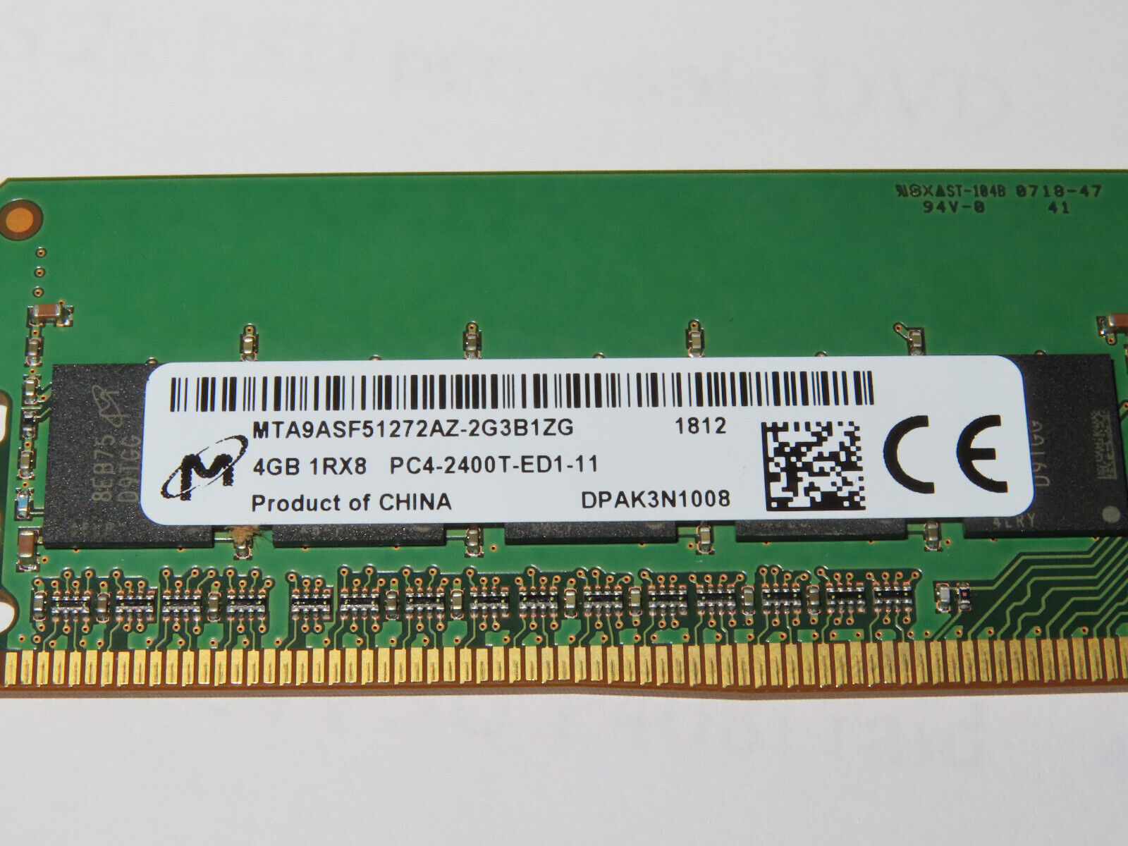Micron 2x 4GB 1Rx8 PC4-2400T-ED1 DDR4 ECC UDIMM Server Memory MTA9ASF51272AZ-2G3