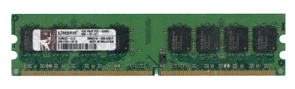 KINGSTON 1GB DDR2 PC-5300U 667MHz KU8622-ELG 995316-009.A00LF Non-ECC