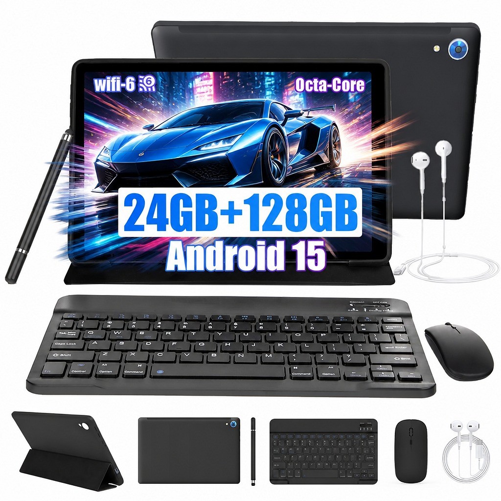 10.1 inch Android 15 Tablet 24+128GB IPS Touchscreen Octa-core Processor 5000mAh