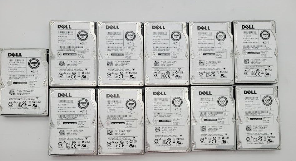Lot of 11 Dell 300GB 10K SAS 2.5" 6Gbps Hard Drive Model: HUC106030CSS600