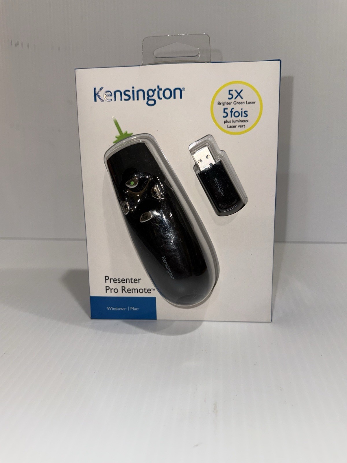 Kensington Presenter Pro Remote Control Black Wireless Ergonomic w/ Green Laser