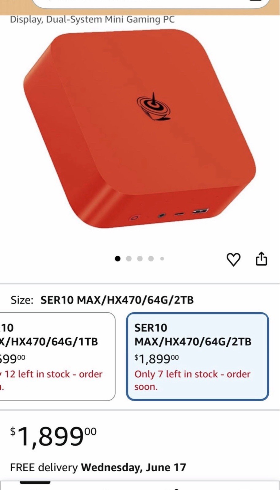 Beelink SER 10 Max 64gb 2tb Mini PC Red Lobster OEM Windows11