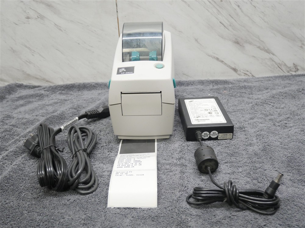 Zebra LP2824 Direct Thermal Label Printer Serial TESTED w/ Power Adapter