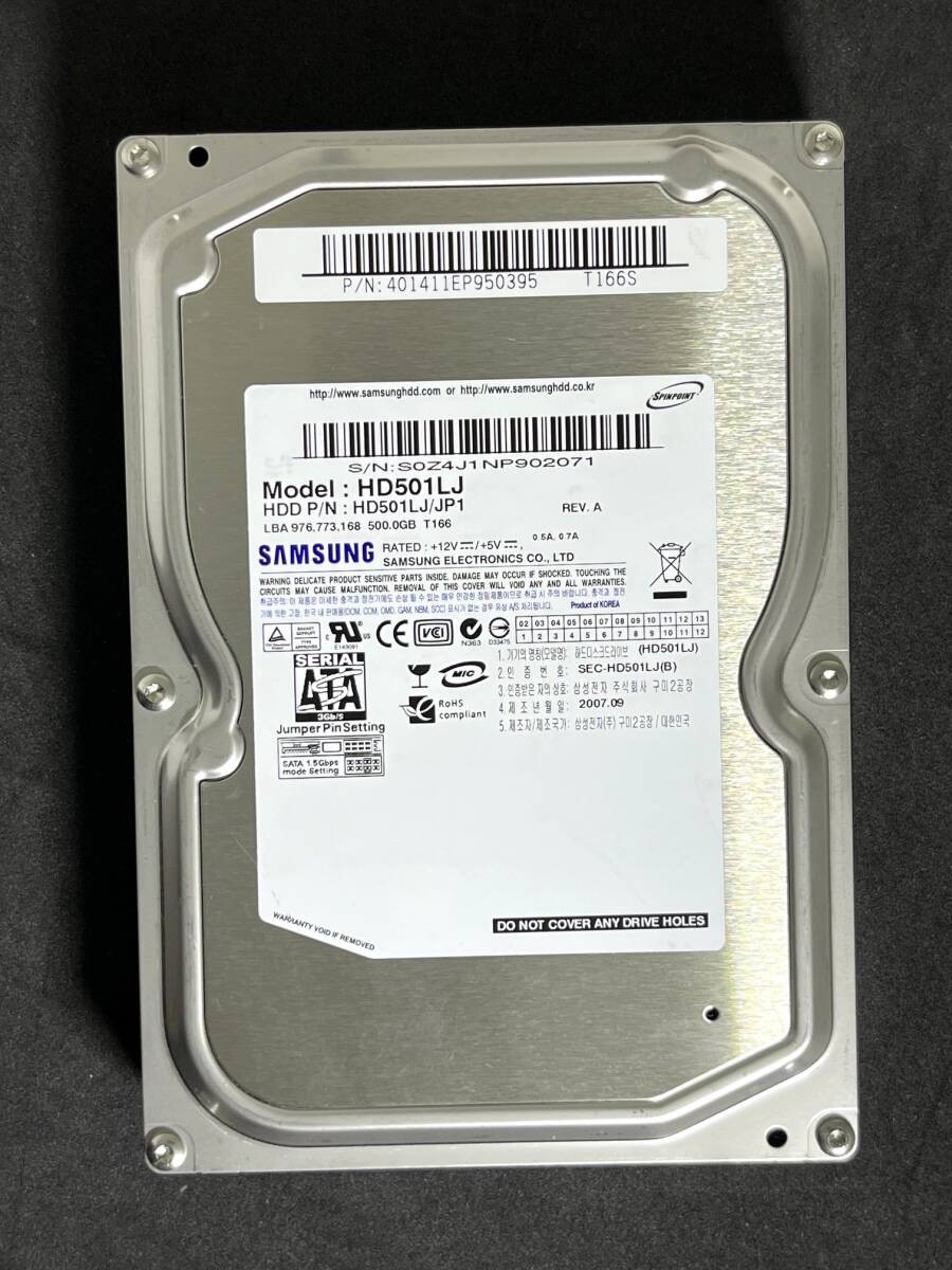 500GB  HD501LJ / SAMSUNG Spinpoint T166 Good condition Usage: 15339h 2007 model