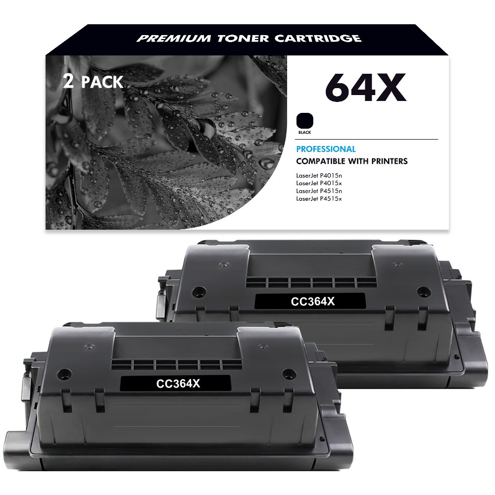 2PK CC364X 64X Black Toner Cartridge For HP LaserJet P4015n Printer High Yield