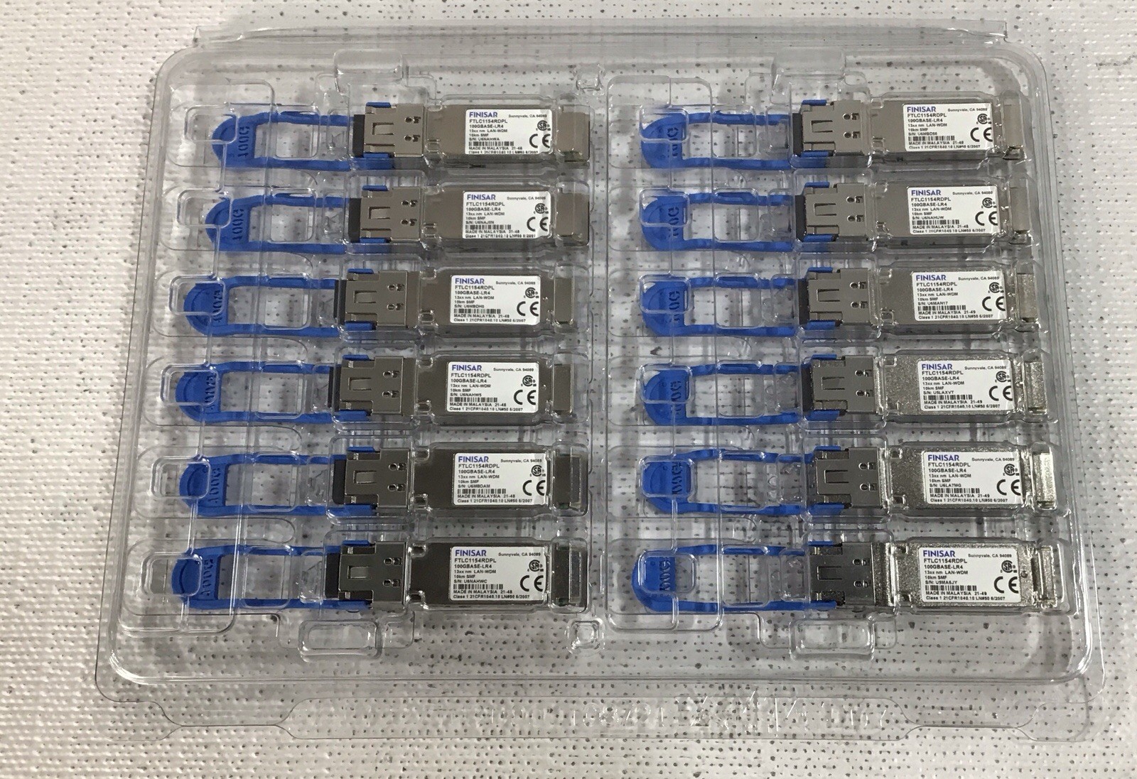 x1 Finisar 100GBASE-LR4 Gen2 FTLC1154RDPL 10km QSFP28 Optical Transceiver