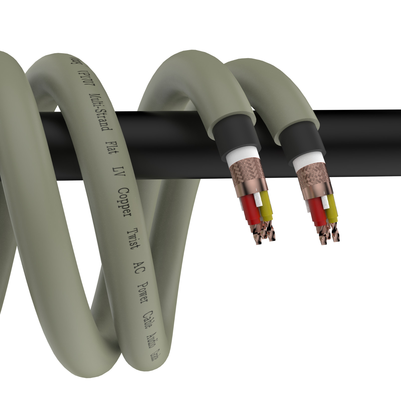 1 Meter Viborg VP1707 Flat LV Copper Bulk Power Cable HiFi Audio Power Cord DIY