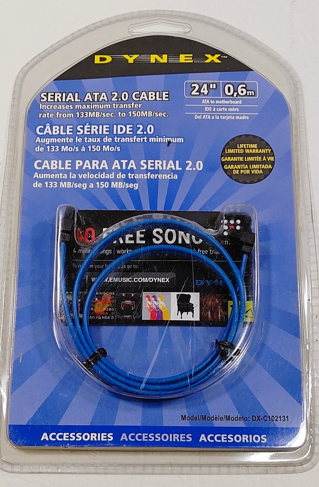 DYNEX Serial ATA 2.0 Cable DX-C102131 24" Brand New 