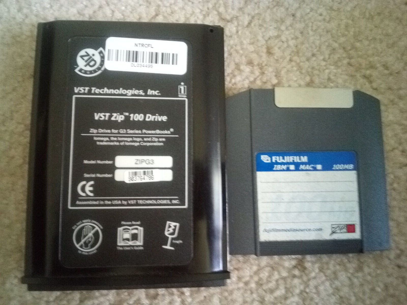 VST Zip 100 Drive Module for Wallstreet PowerBook G3 + Disc (Vintage, Tested)
