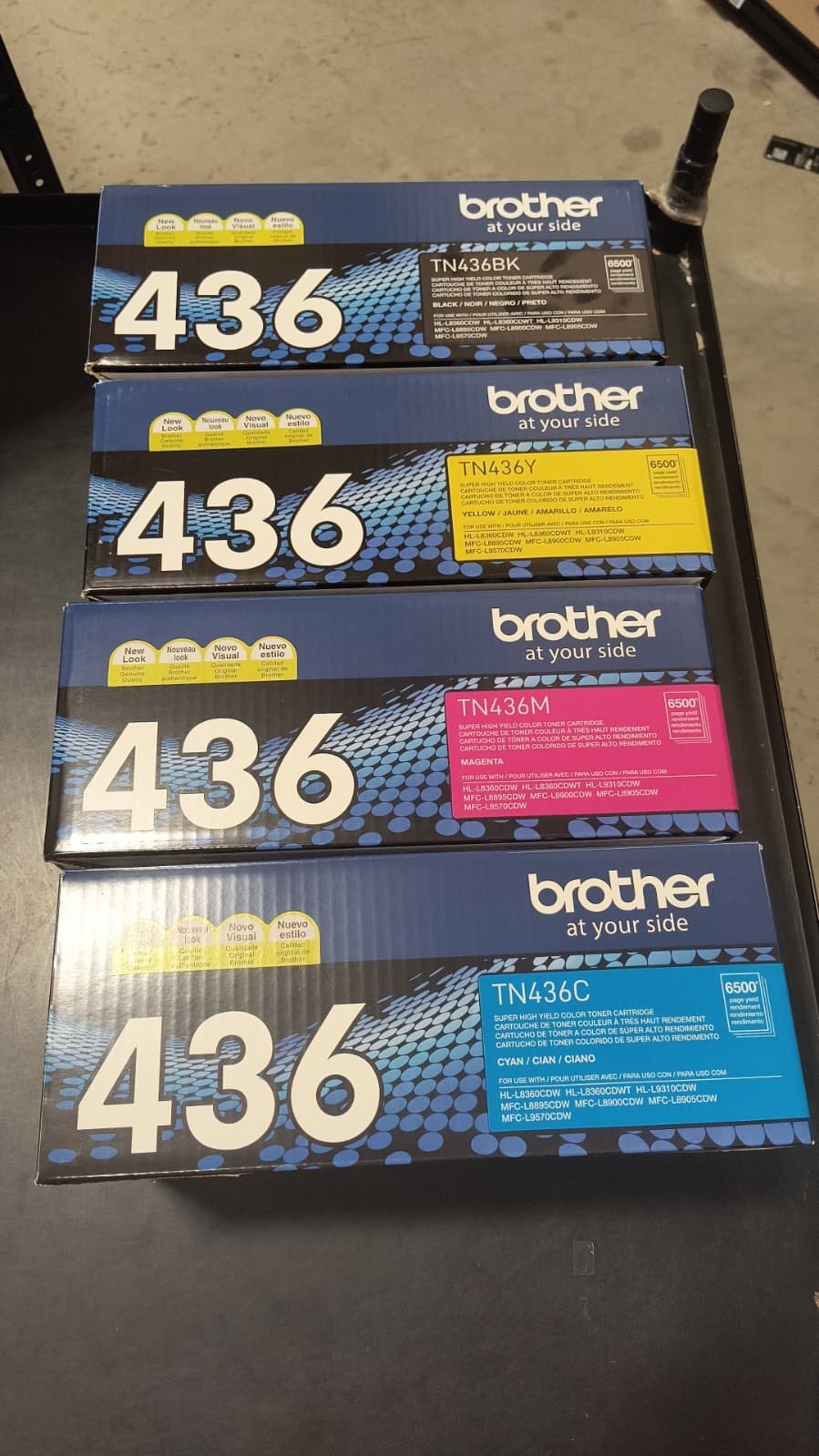 Brother TN436 Toner Cartridge Set 4-Pack Black Cyan Magenta Yellow High Yield