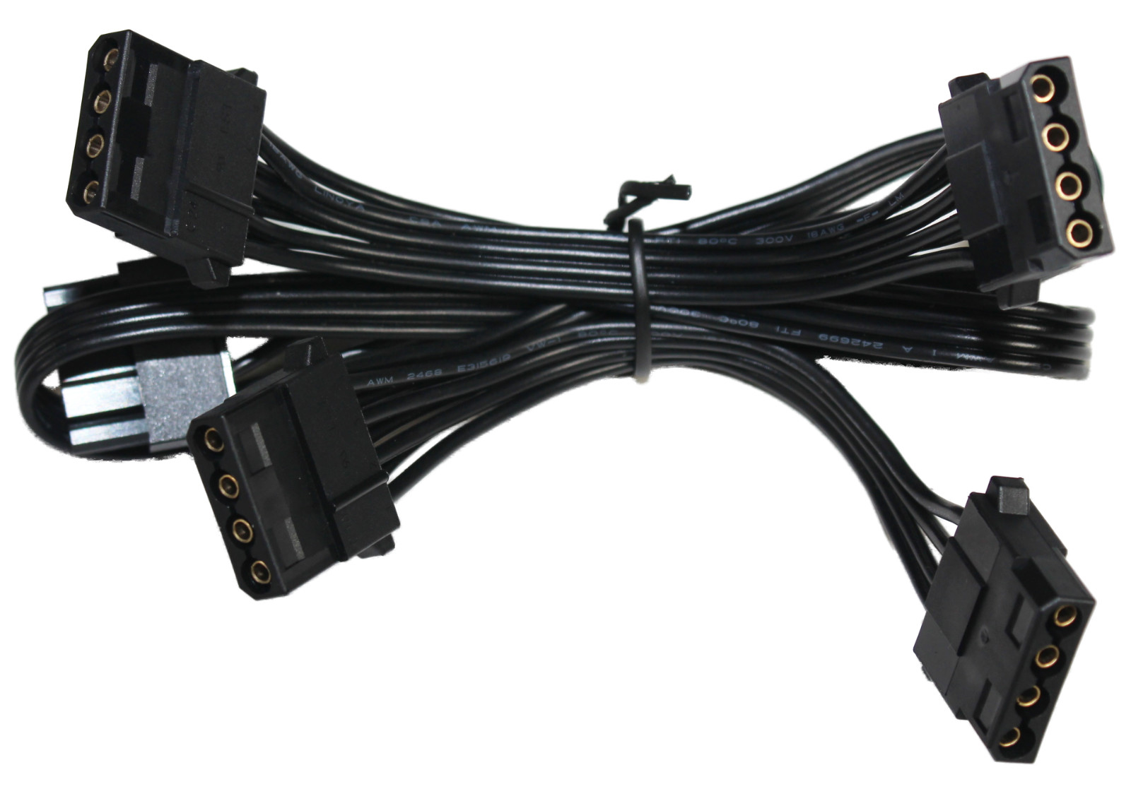 5-Pin Modular PSU Power Cable to 4x 4-Pin Molex Peripheral Connector