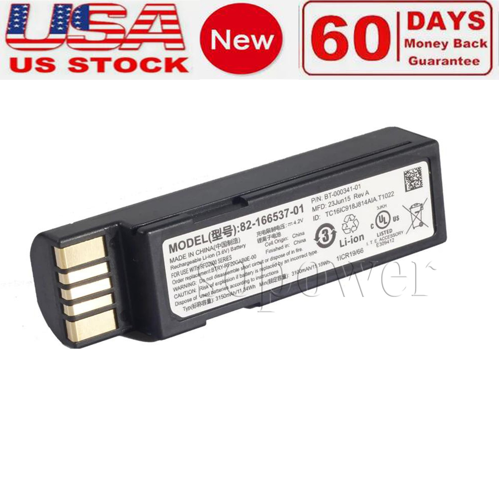 82-166537-01 New Battery for Zebra DS3678 LI3678 LS3678 BTRY-36IAB0E-00