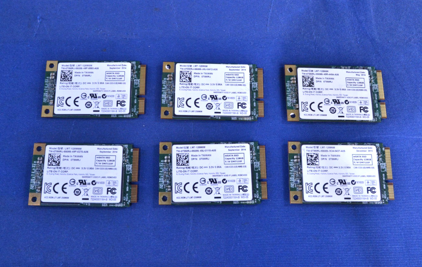 Lot of 6 Lite-On LMT-128M6M 128GB 1.8" mSATA SSD (J090304)