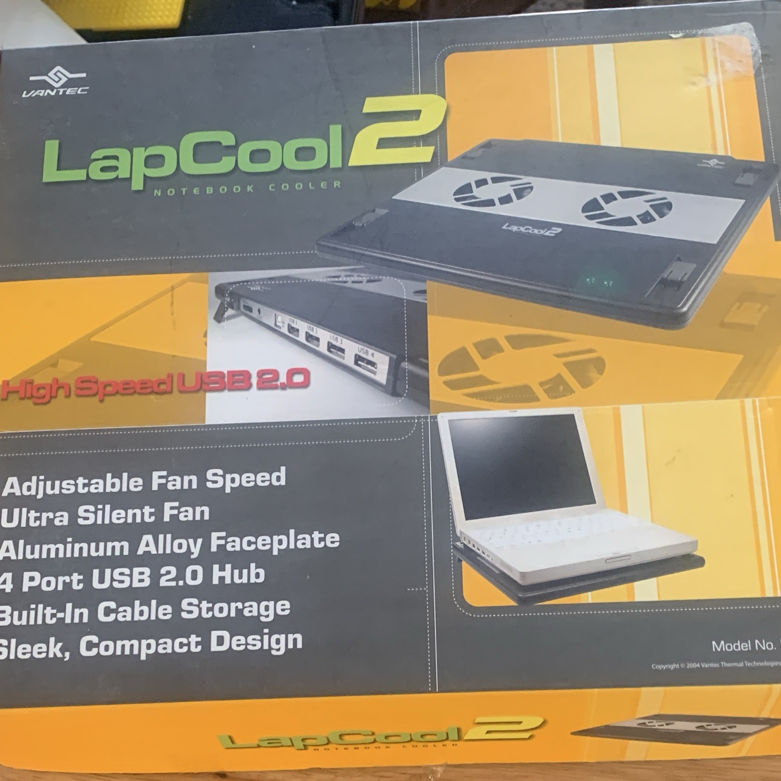 Vantec LapCool 2 Laptop Cooling Pad 2-Fan USB-Powered Adj Speed LPC-305
