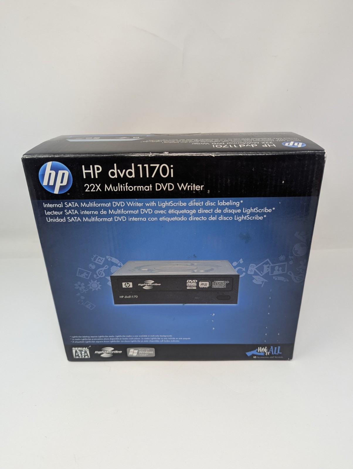 HP DVD1270i 24X Internal Sata DVD Writer With LightScribe