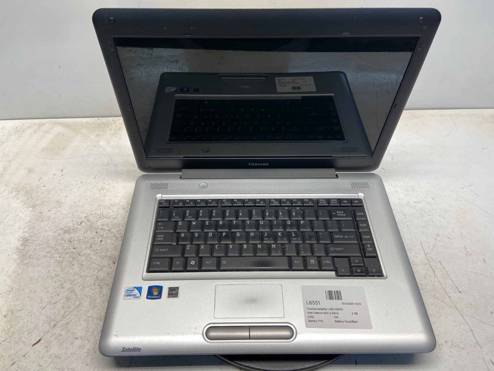 Toshiba Satellite L455-S5975 Intel Celeron 900 2.2GHz 2 GB NO HDD