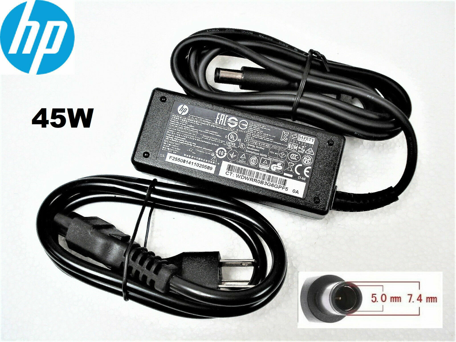 OEM HP 45W 19.5V 2.31A,Elitebook Laptop charging Adapter 744893-001 744481-003