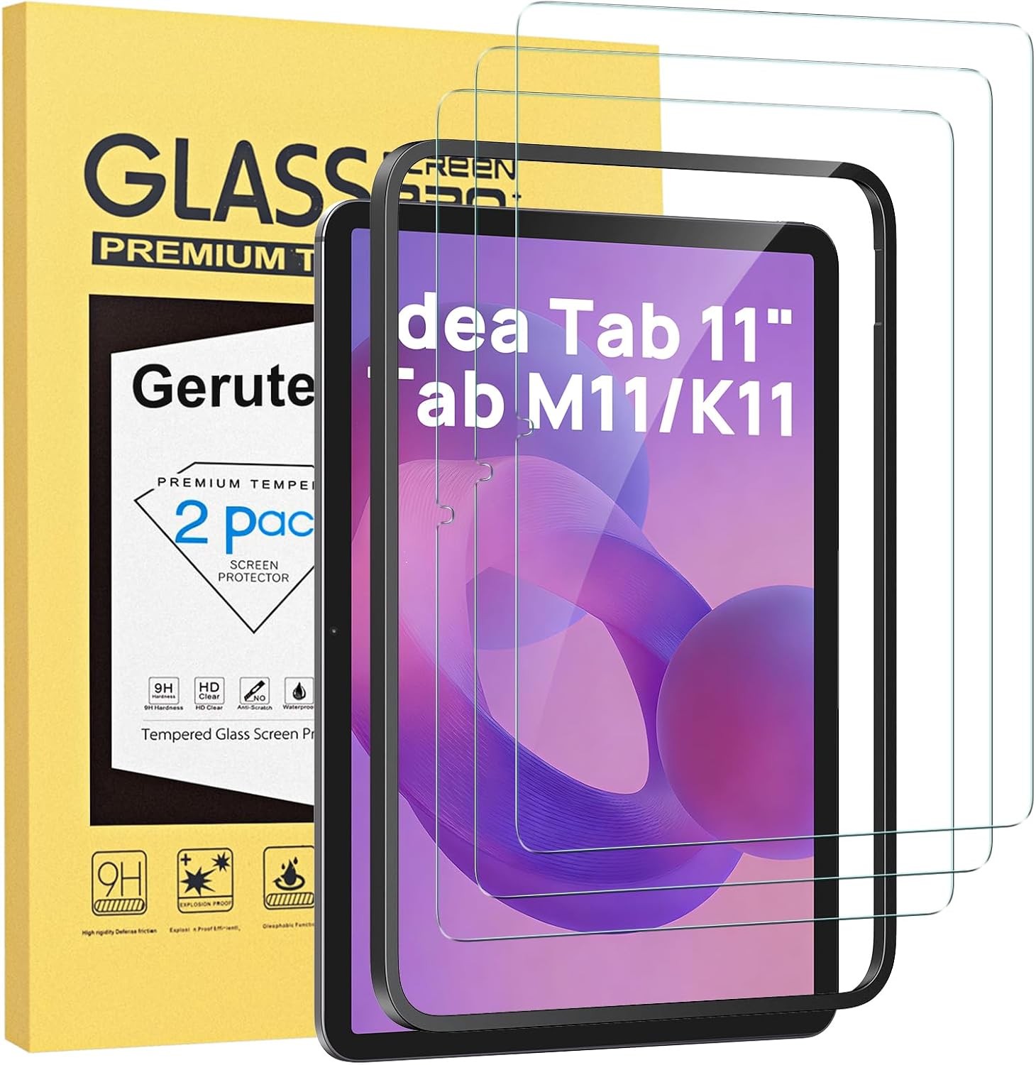 Lenovo Idea Tab 11" Tempered Glass Screen Protector 3-Pack, HD Clear, 9H Hardnes