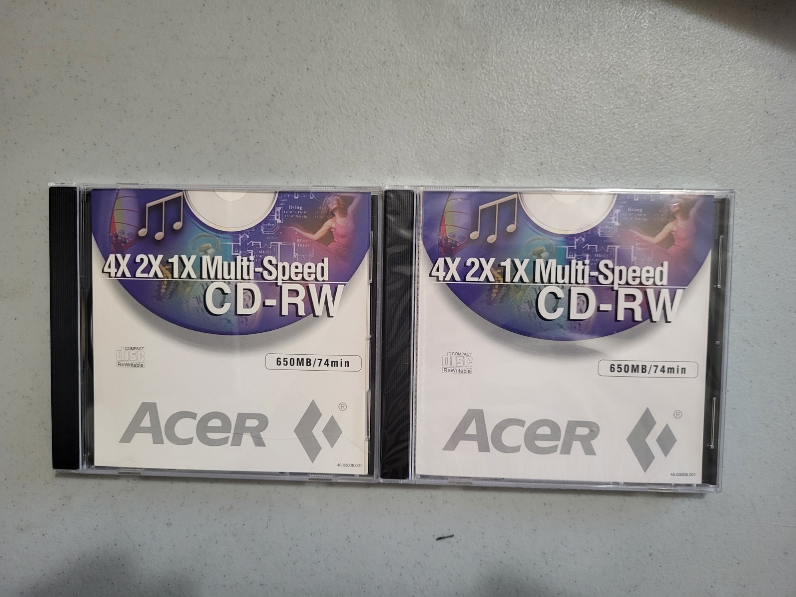 ACER CD-RW 650MB 74min Rewritable 4X 2X 1X multi-speed ~ 2 in Jewel case