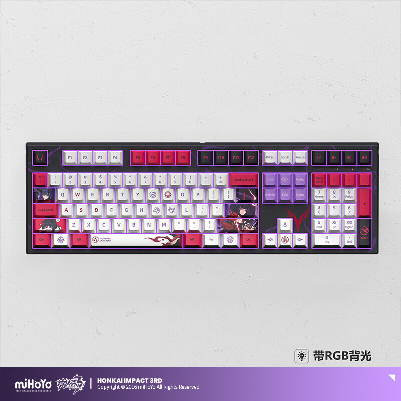 Honkai Impact 3 Raiden Mei Herrscher of Thunder Official RGB Mechanical Keyboard