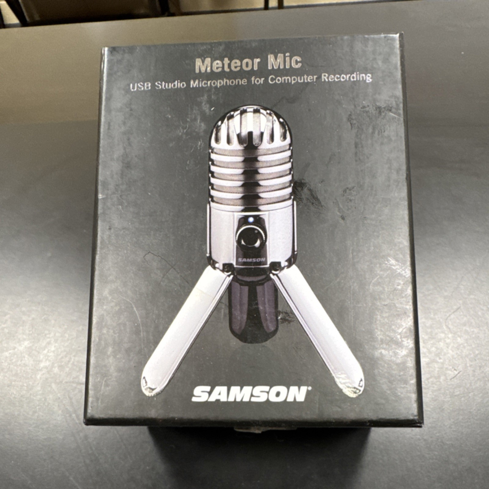 Samson Meteor Mic USB Studio Microphone, Silver, Mute Button, Headphone Jack
