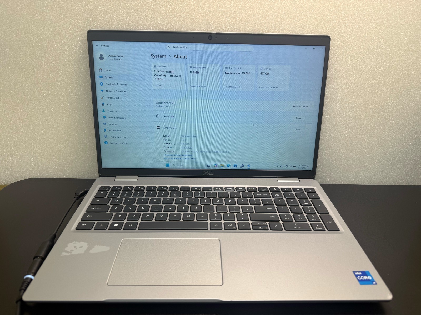 Dell Precision 3560 15.6" i7-1185G7 16GB 512GB SSD Win 11 Pro