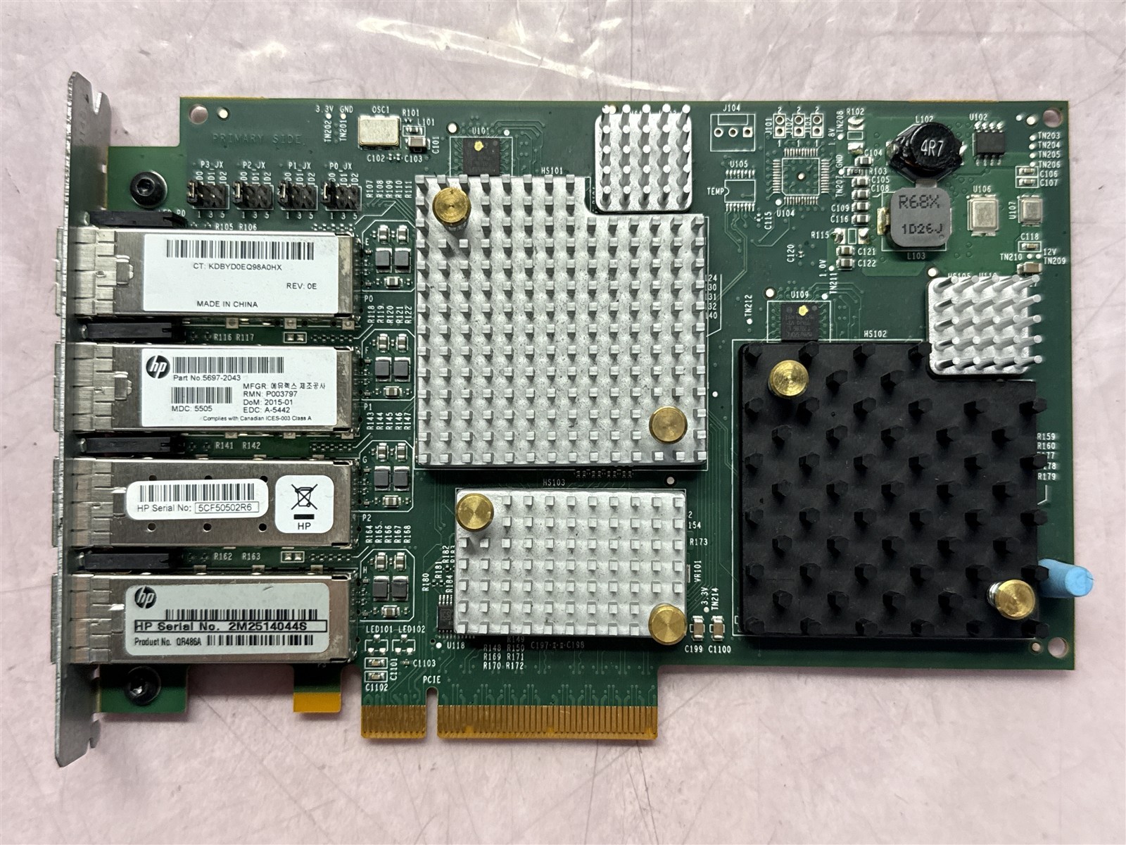 HP QR486A EMULEX LPE12004 8GB QUAD-PORT STORESERV FC ADAPTER 5697-2043