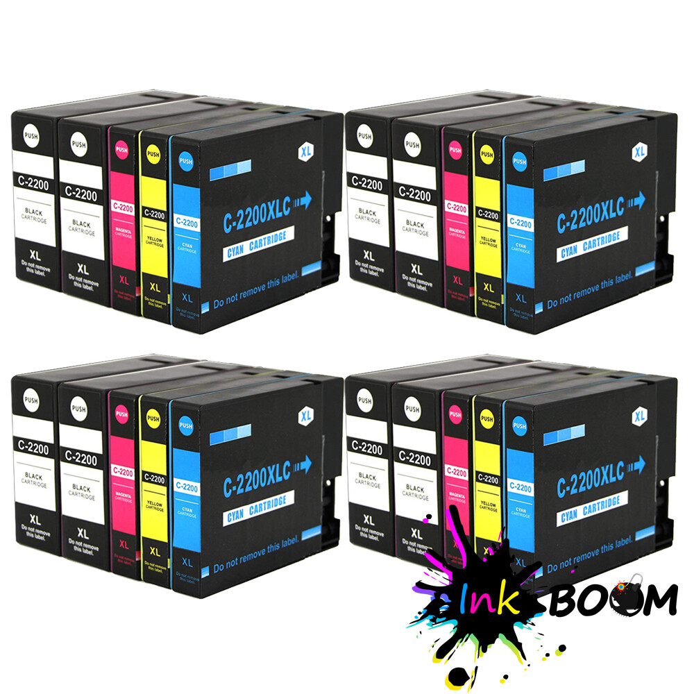 4SET4BK Ink Cartridge for PGI2200 PGI-2200XL MAXIFY MB5020 MB5320 IB4020 iB4120