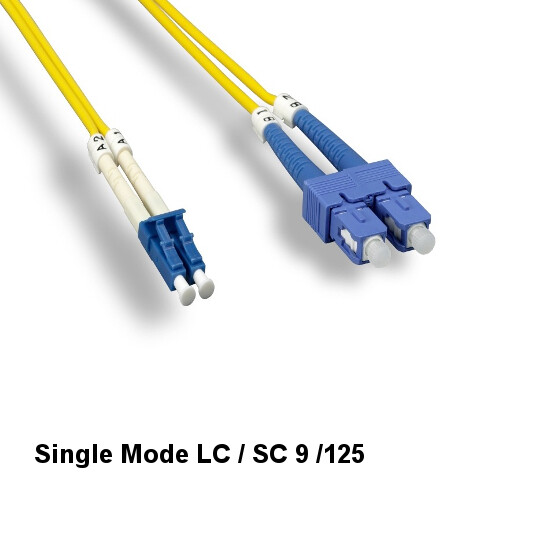 KNTK 15 Meter Fiber Optic Cable LC/SC OS2 9/125 Single-Mode Duplex UPC Yellow