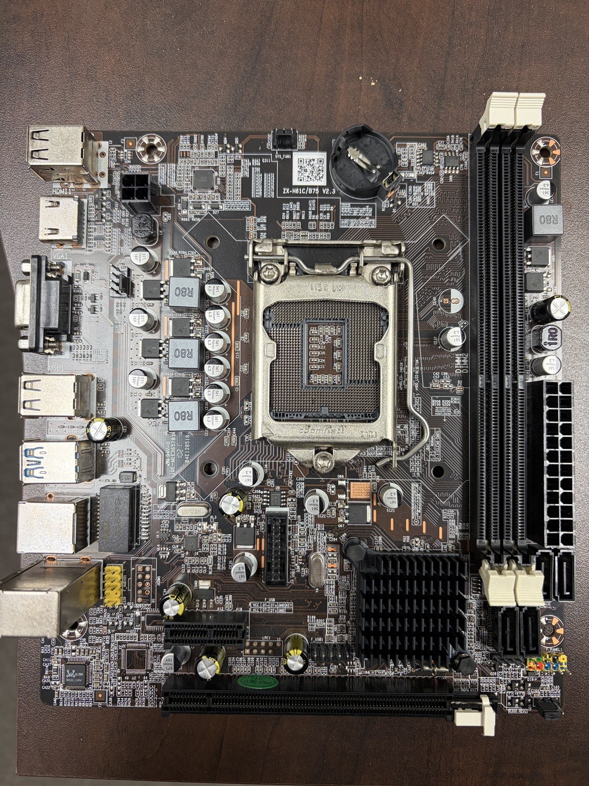 ZX-H61C-B75 Generic Intel LGA1155  DDR3 mATX Motherboard No IO Shield Plate