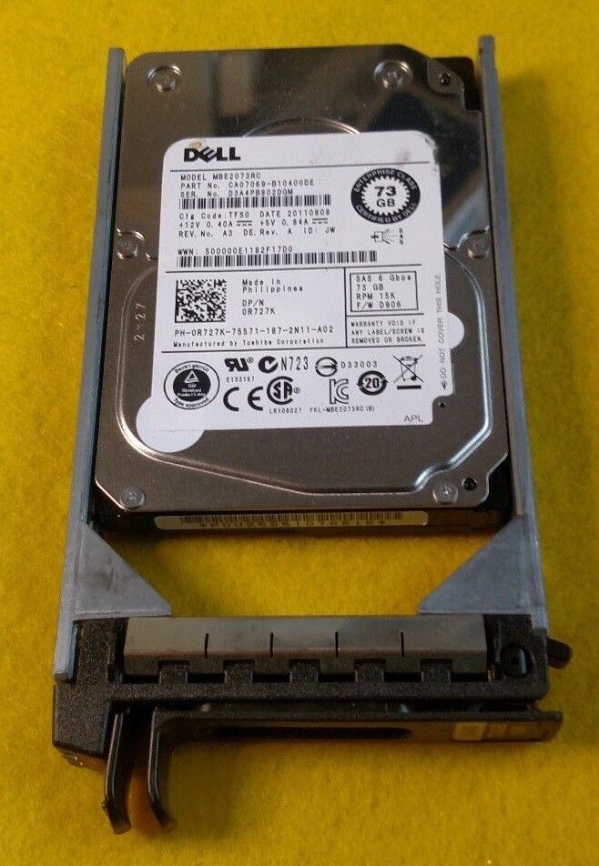 Dell Hard Drive R727K // MBE2073RC 73 GB SAS 15K 2.5