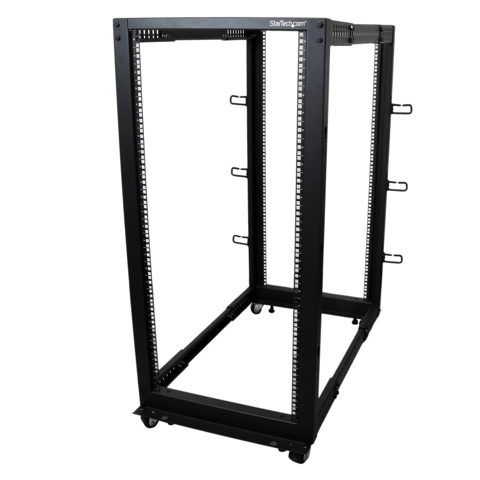 StarTech 25U Adjustable Depth Open Frame 4 Post Server Rack w/ Casters