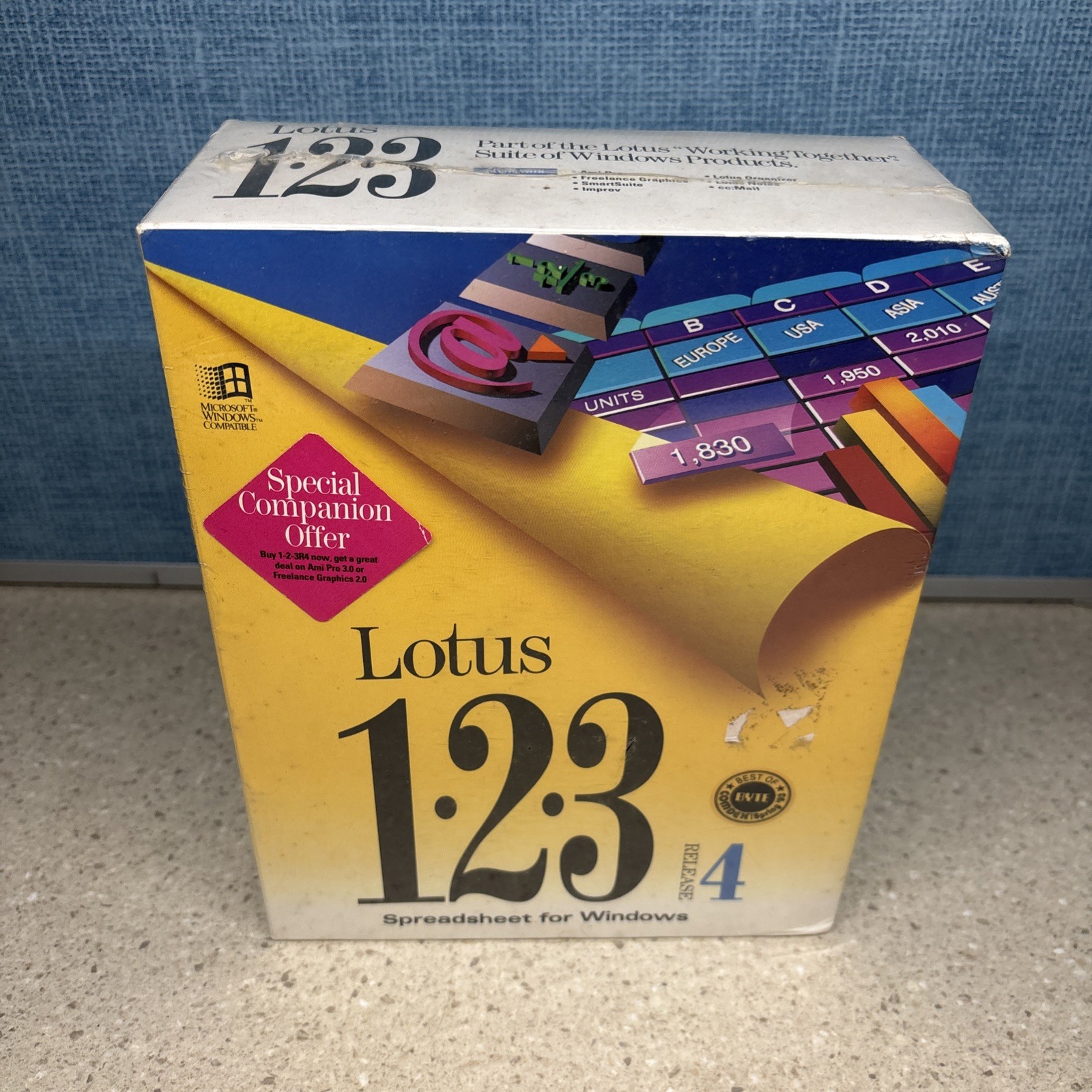 Lotus 1-2-3 Release 4 for Windows 3.5" Floppy Disks Factory Sealed Vintage
