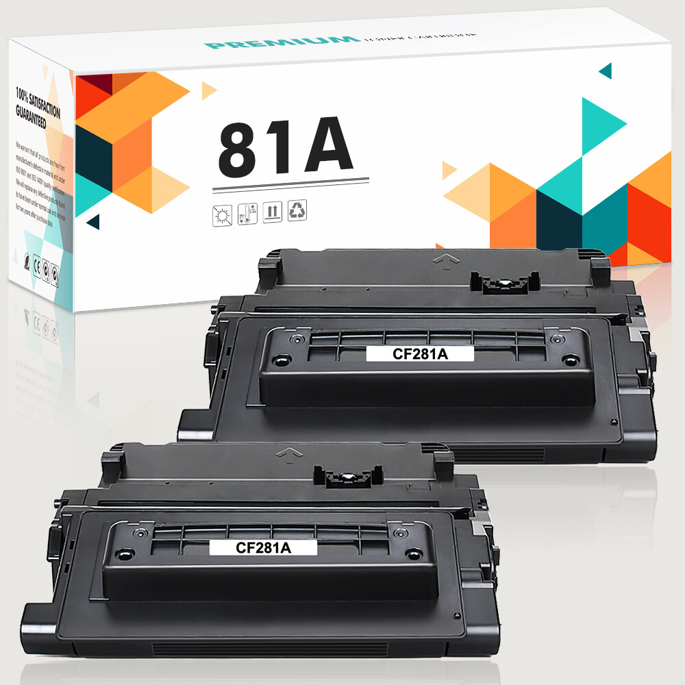 2pk CF281A Toner Compatible With HP 81A LaserJet Enterprise MFP M604 M605 M606