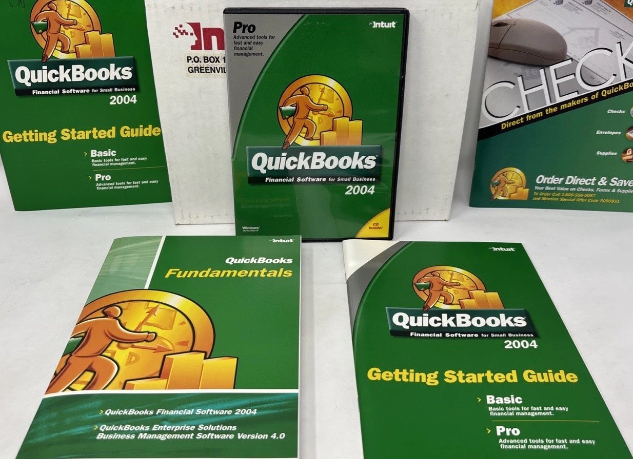 Intuit QuickBooks Pro 2004 with License for Windows 98/ME/2000/XP Used
