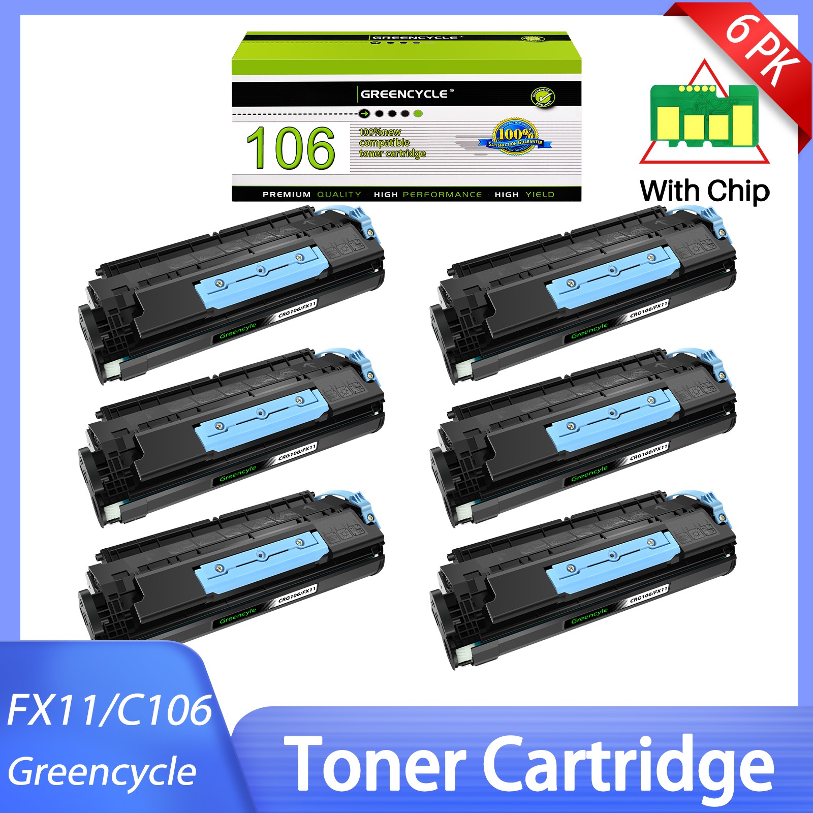 6PK CRG106 Toner Fit For Canon 106 ImageClass MF-6500 MF-66530 6531 6550 6560