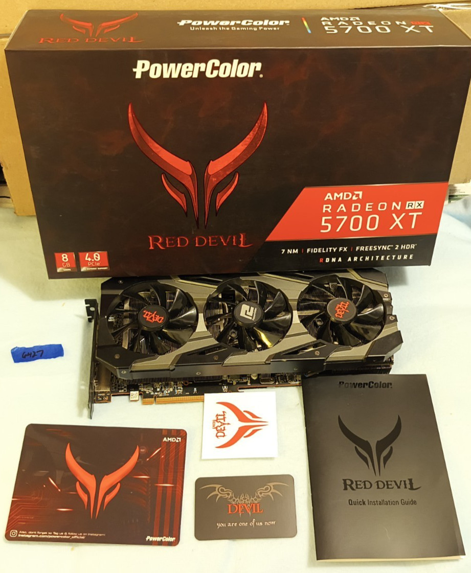 PowerColor Red Devil RX 5700 XT AMD Radeon Full RGB– Serviced, Tested, box