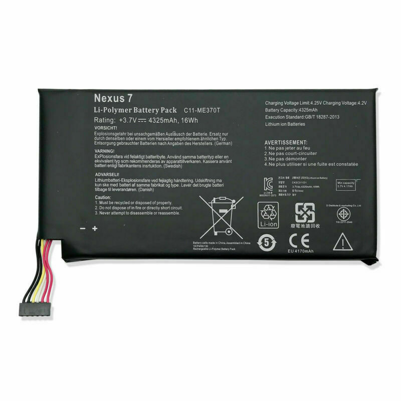 New Replacement Battery For Google ASUS Nexus 7 3.7V 4325mAh 16Wh C11-ME370T