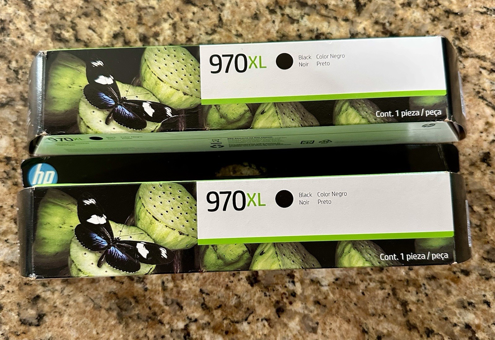 Lot of  2  HP 970XL Genuine Ink , Black  Fresh Ink Exp. January 2027