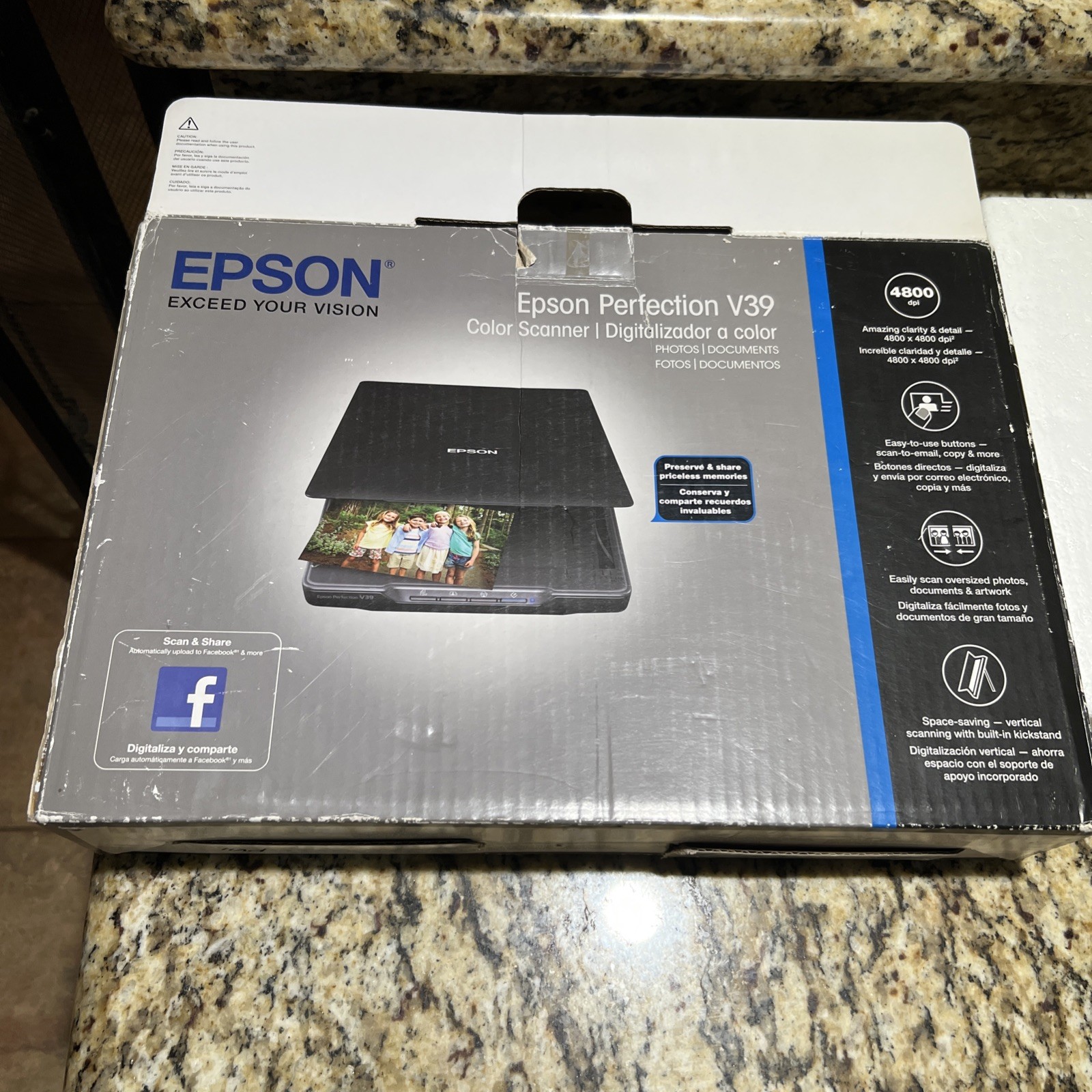 Epson Perfection V39 Flatbed Scanner - Black-NEW