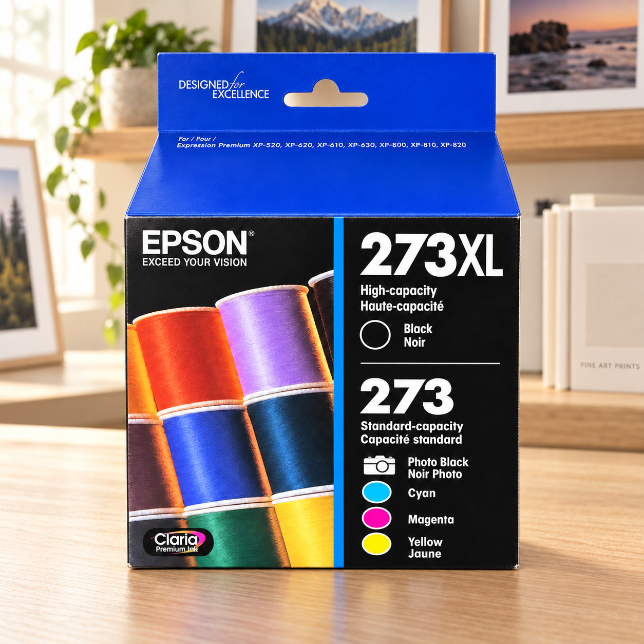 Epson 273XL/273 Ink 5-Pack Black Photo Black Cyan Magenta Yellow T273XL-BCS