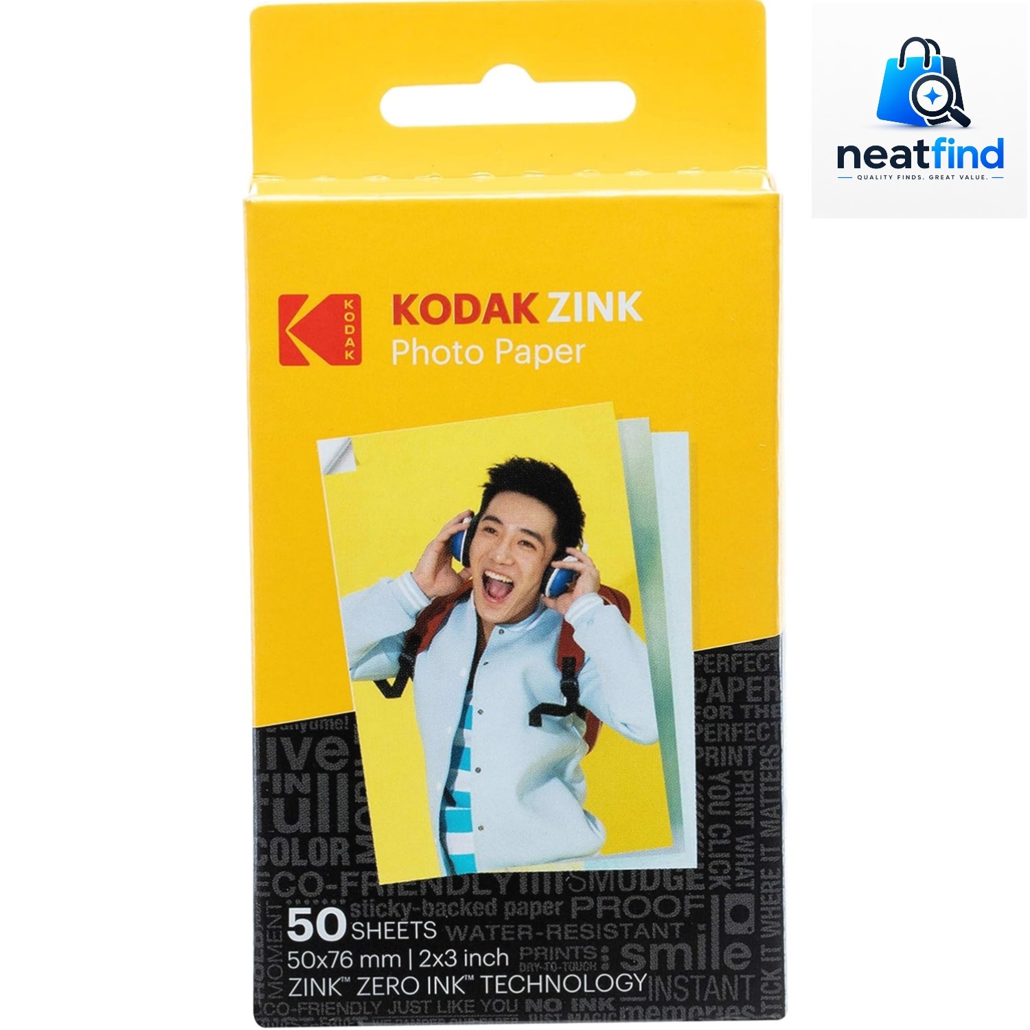 Vibrant 2x3 Sticky ZINK Photo Paper - 50 Sheets Compatible with Kodak Printers