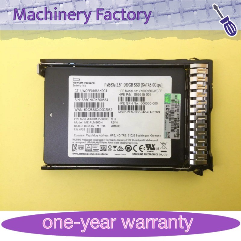NEW HPE/Samsung 2.5" 960GB SATA 6G G10 Server SSD Replace P18424-B21 P18483-001