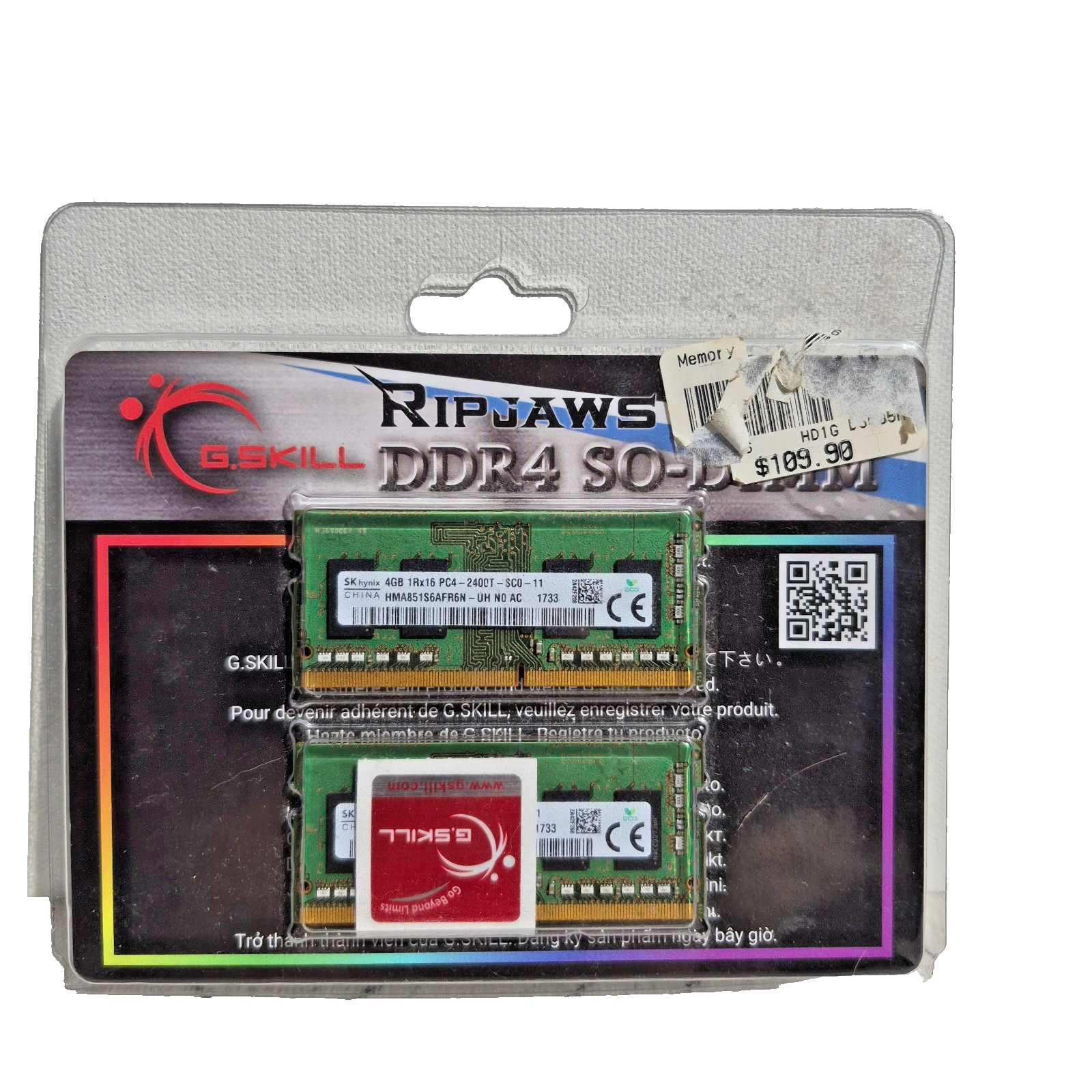 NWT - G.Skill 8GBx2 Performance DDR4 SO-DIMM Memory, 16GB total