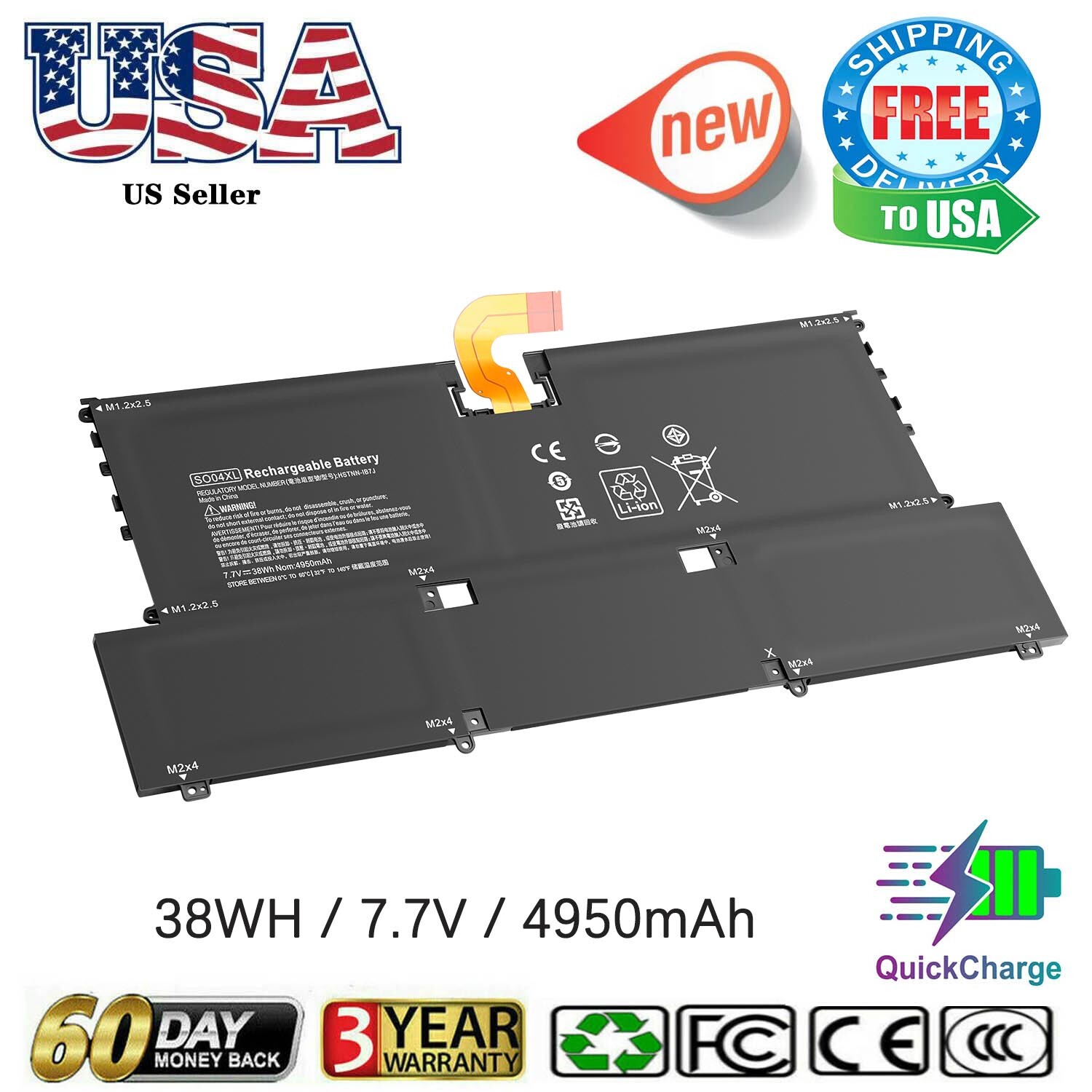 Spare 844199-855 Battery for HP Spectre 13-V011DX 13-V015TU 13-V107NB SO04XL USA