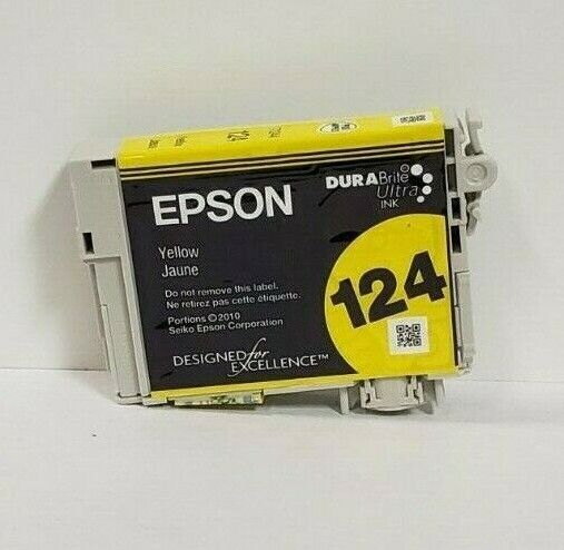 New Genuine Epson 124 Yellow Ink Cartridge Epson Stylus NX125 Epson Stylus NX127