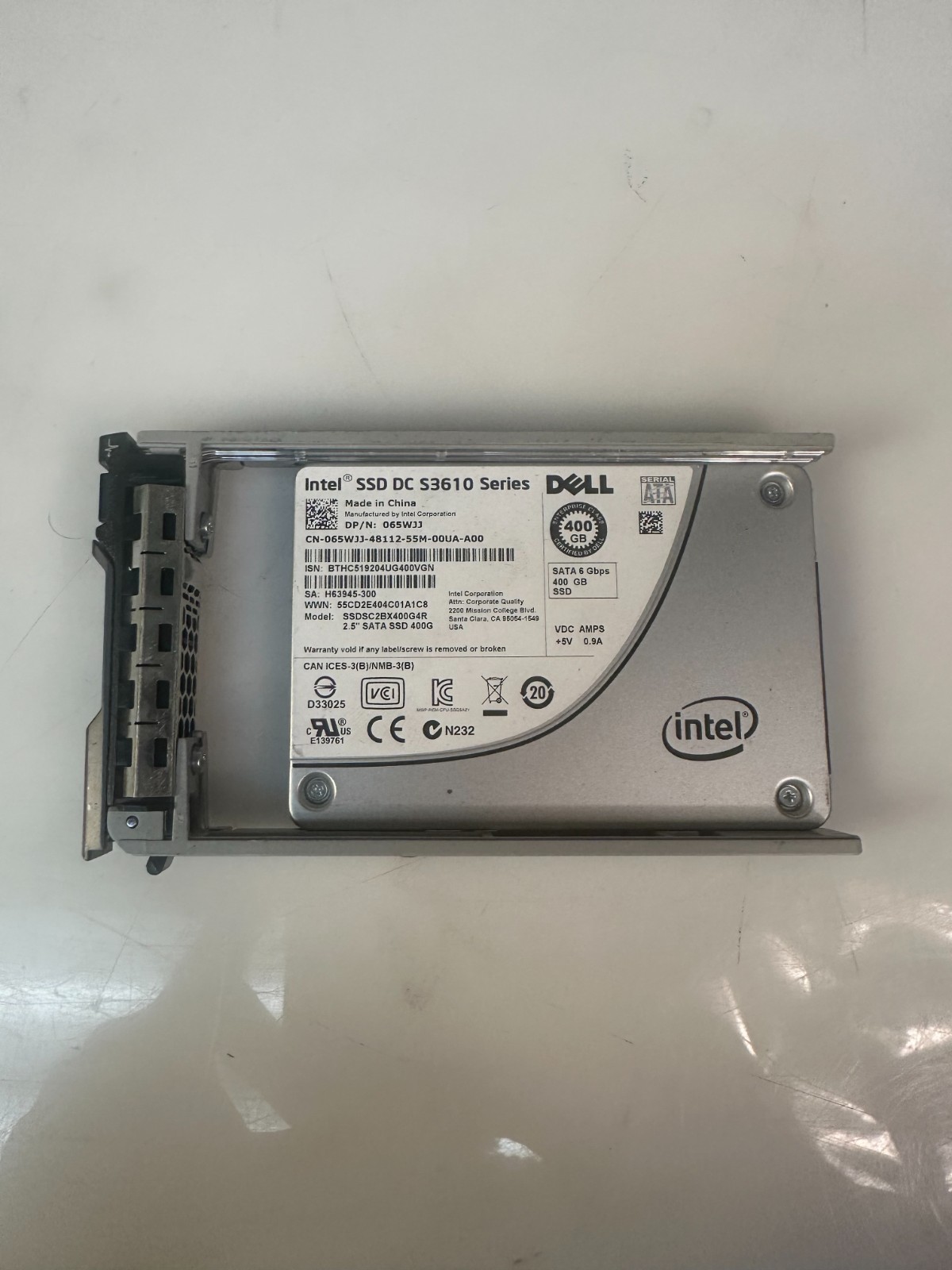 DELL INTEL DC S3610 400GB Series SSD 6Gbps SATA 2.5" 65WJJ 065WJJ SSDSC2BX400G4R