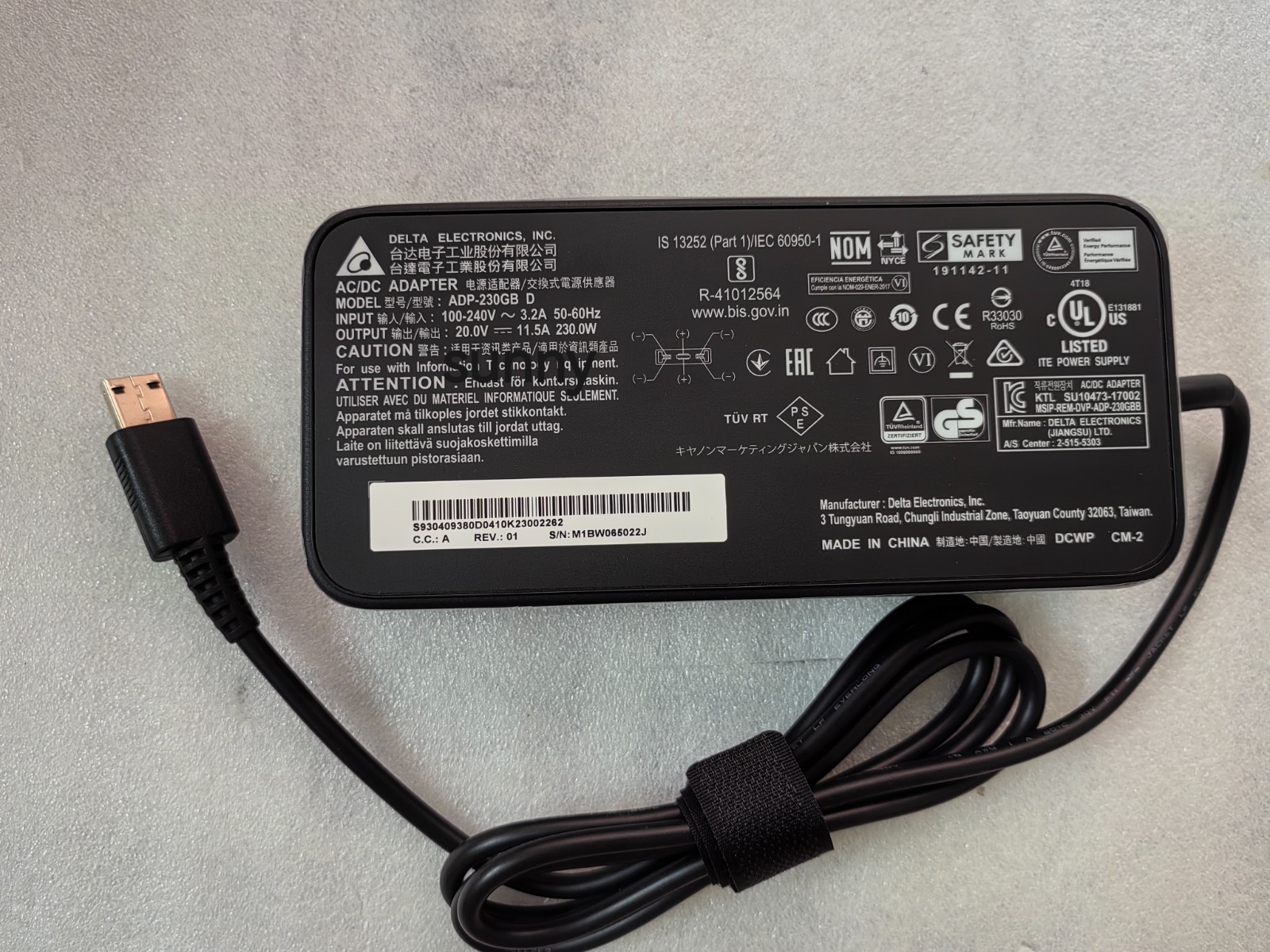 For MSI GP66 Leopard 10UG-217 Delta 230W 20V 11.5A ADP-230GB D Original Adapter